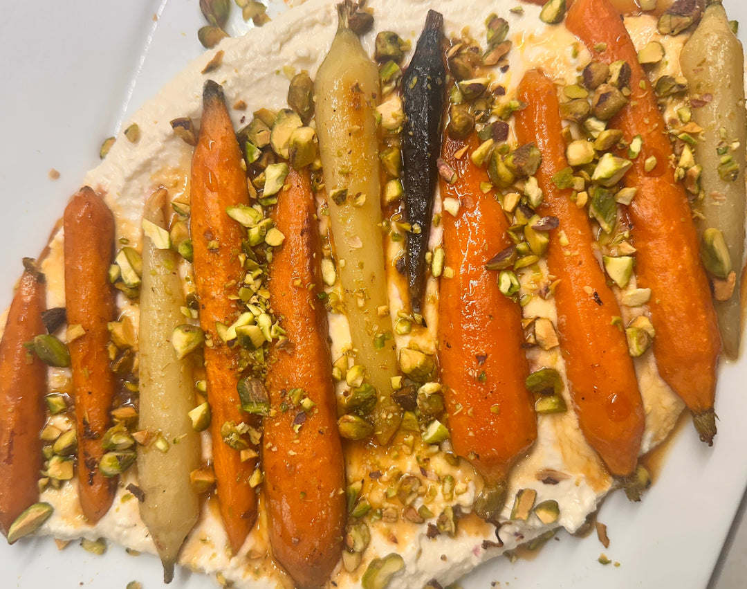 Hot Honey & Whipped Feta Roasted Carrots