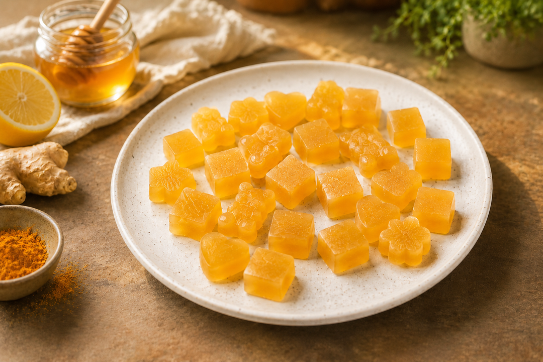 Homemade Honey, Turmeric & Ginger Wellness Gummies