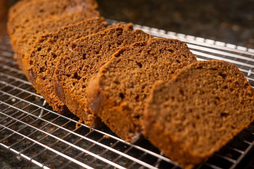 Healthy Banana Bread with Raw Honey, Espresso, & Cardamom