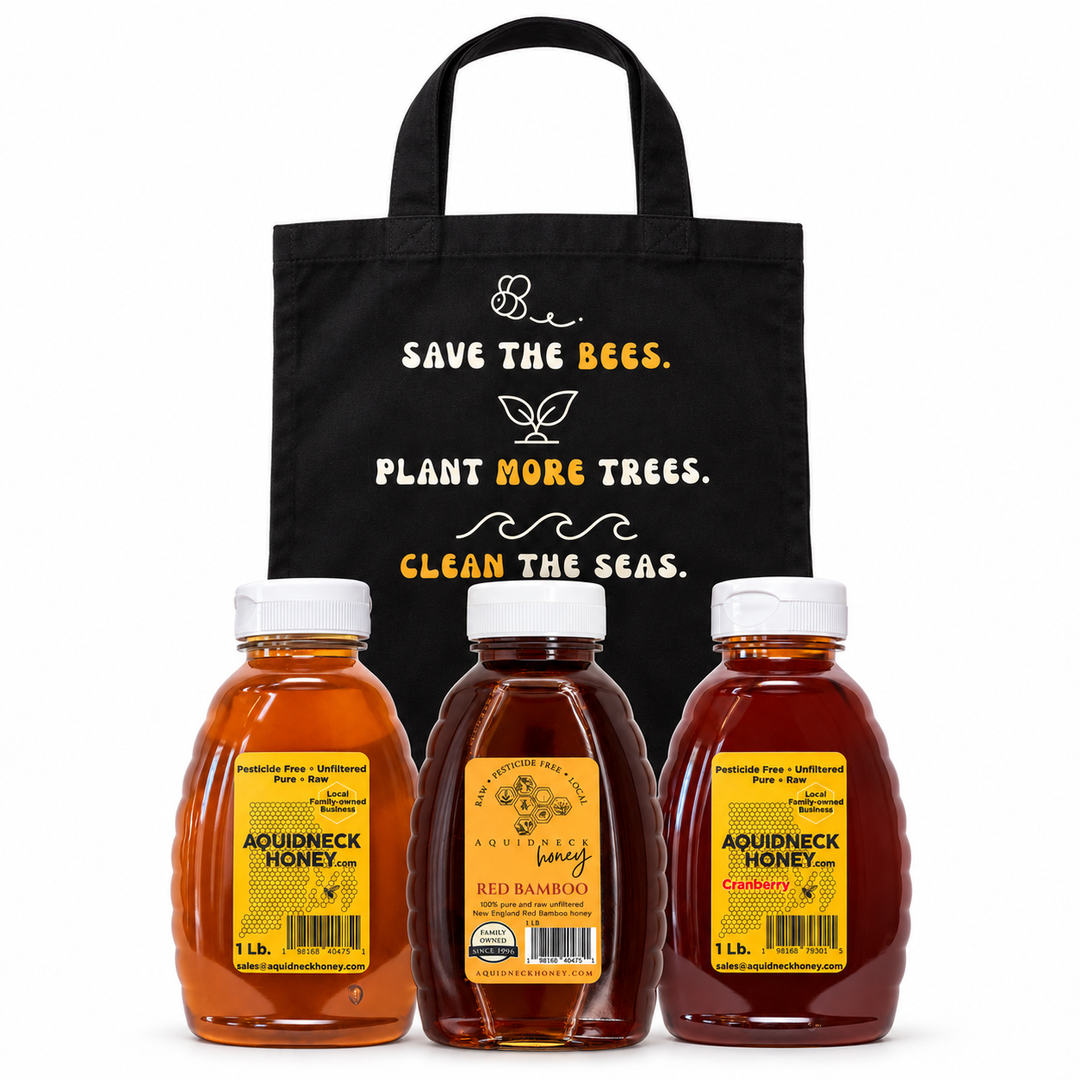 Aquidneck Honey Trio | Three full-size jars plus a complimentary tote