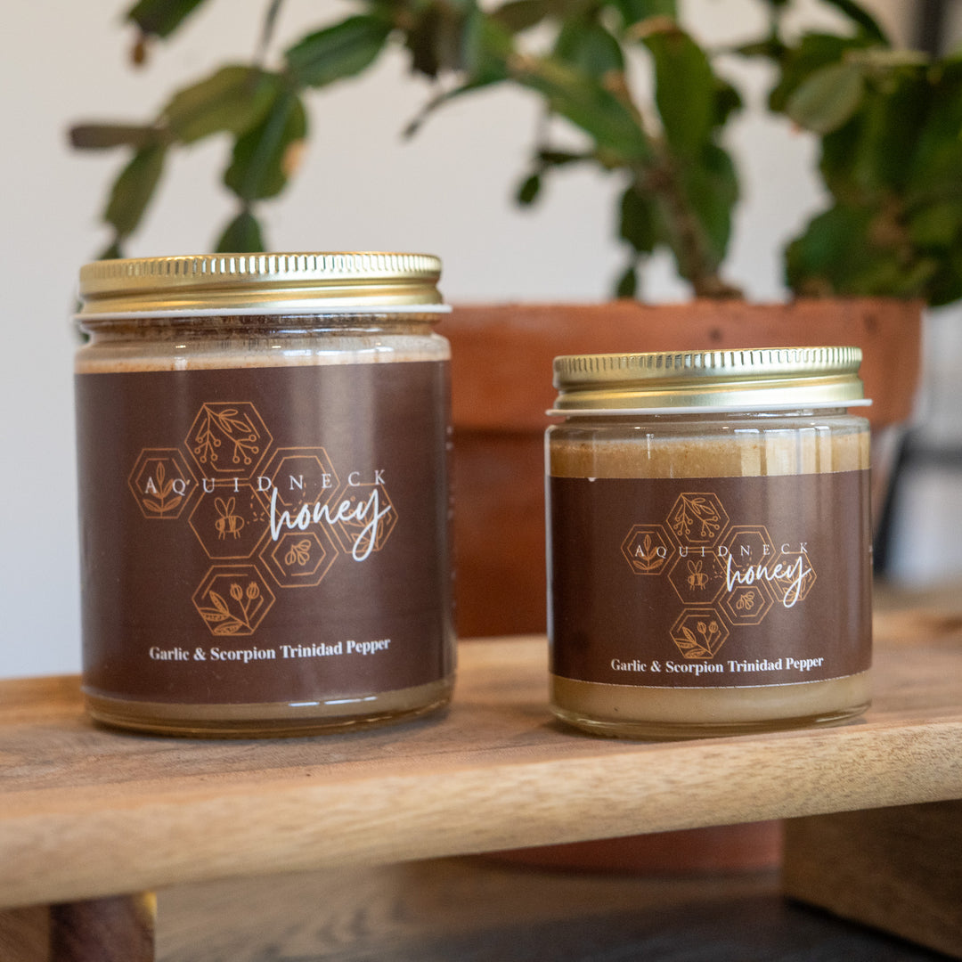 Hot Garlic Infused Creamed Honey